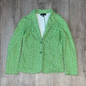 Talbots Green floral Women's Blazer cotton stretch casual size medium jacket